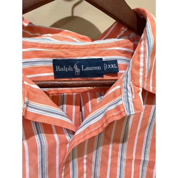 Polo Ralph Lauren Striped Button Down Orange Size XXL - Picture 3 of 5